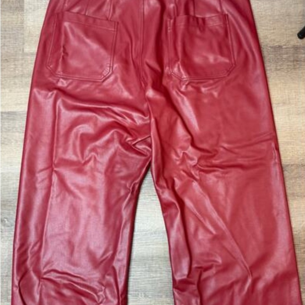The Colette Faux-Leather Full-Length Wide-Leg Pants by Maeve size 34 Plus Size